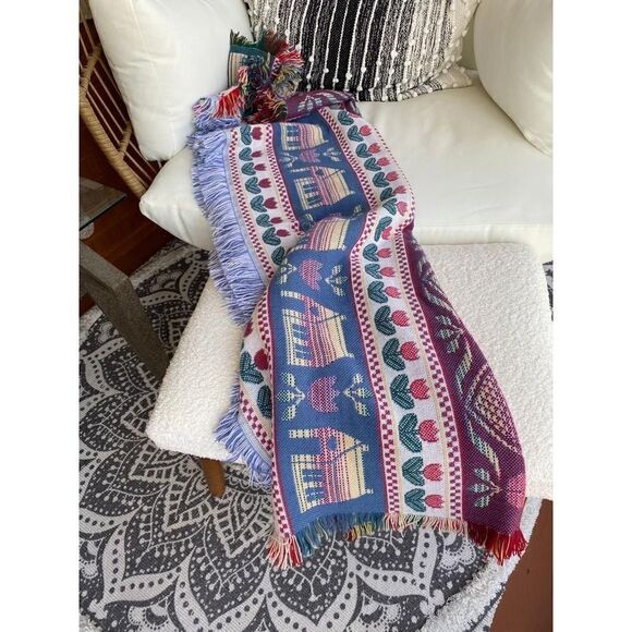 Happiness Is A Home Filled With Love Tapestry Throw Blanket 48x56 Handmade AI130 - Picture 3 of 6